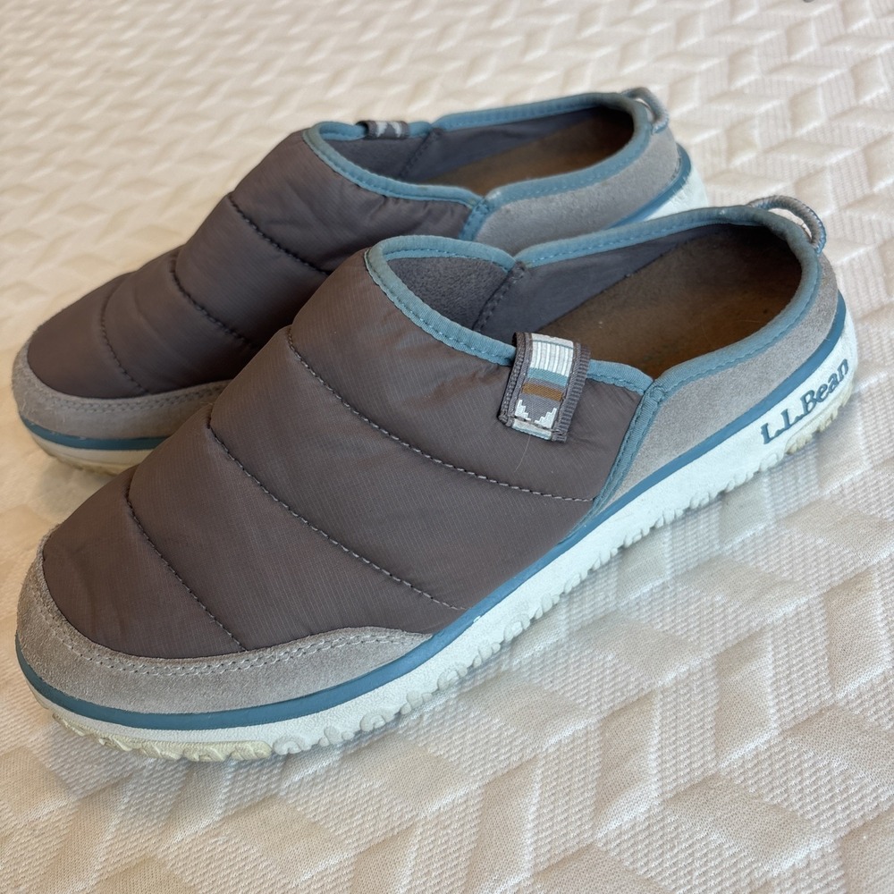 L.L. Bean Shoes Womens‎ 8 Mountain Classic Quilted Brown Slides Slippers Comfort